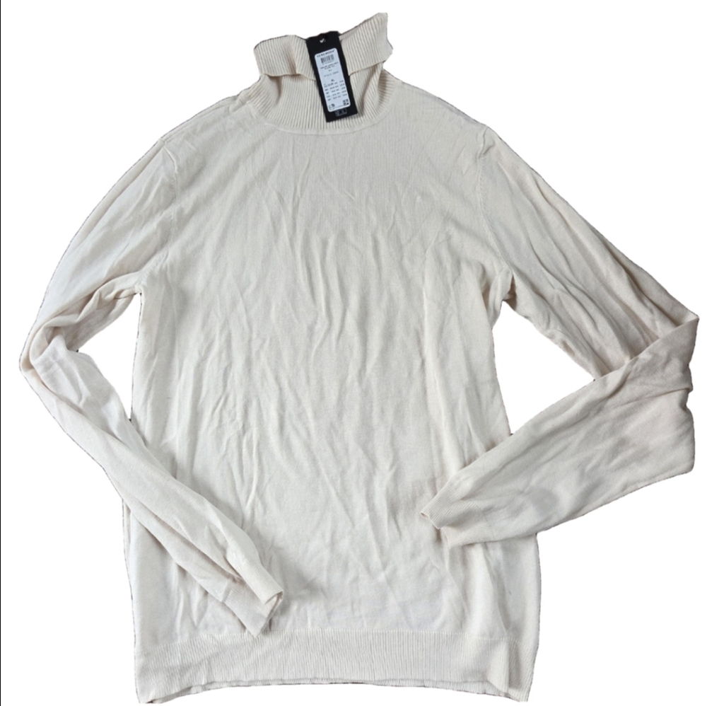 NWT Vero Moda Ribbed Cream Rollneck Turtleneck Sweater Size XL